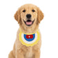 Pet Bib Collar Soft Adjustable Knit Bandana with Colorful Embroidered Design for Cats and Dogs