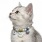 Adjustable Pet Collar with Bell Paw Charm Beaded Necklace Colorful Decorative Collar for Cats and Small Dogs