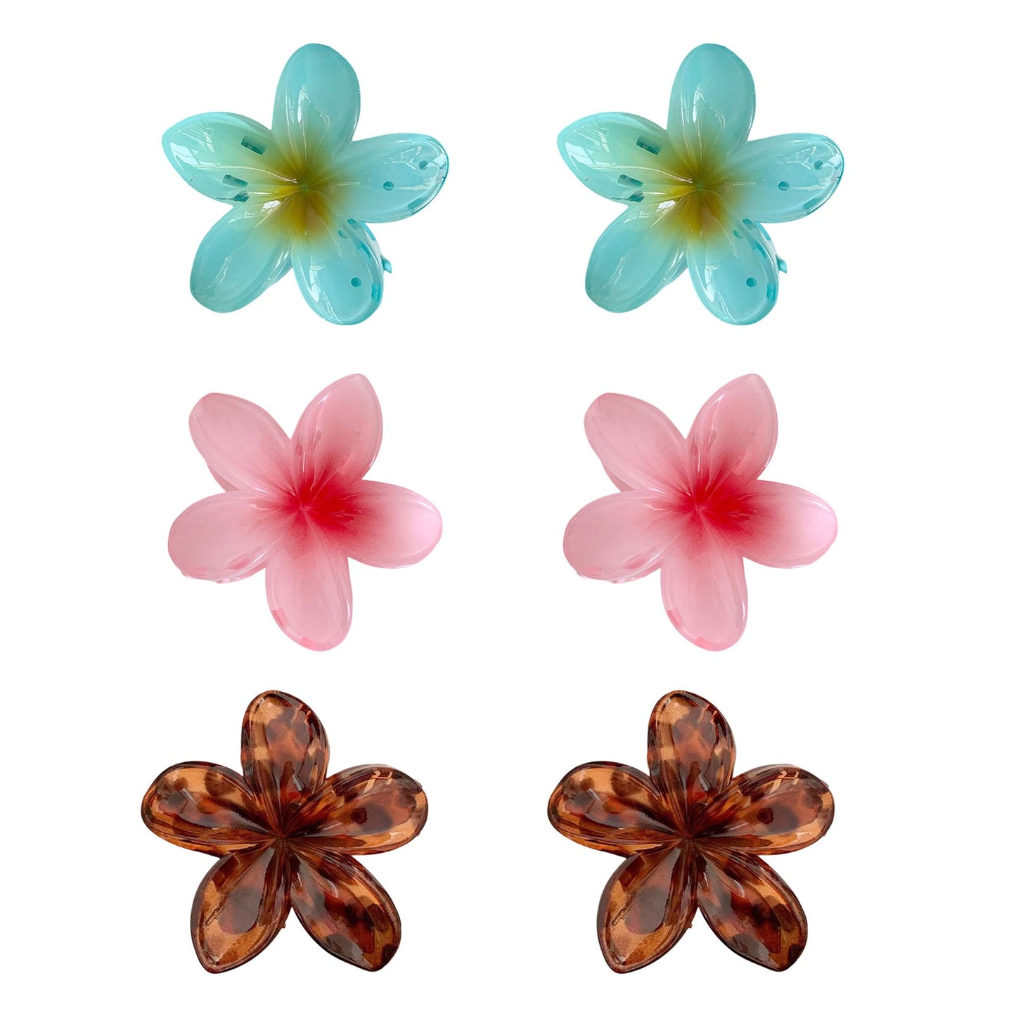 Flower Hair Clips Set 6 Pack Colorful Floral Claw Clips Small Hair Accessories