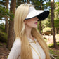 Women's Wide Brim Sun Visor Hat with Contrast Trim and Adjustable Back Strap
