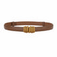 Skinny Waist Belt Thin Dress Belt with Rounded Metal Buckle 39.4 in