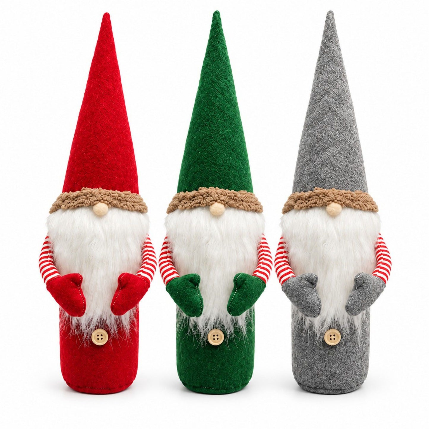 3pk Christmas Gnome Wine Bottle Covers