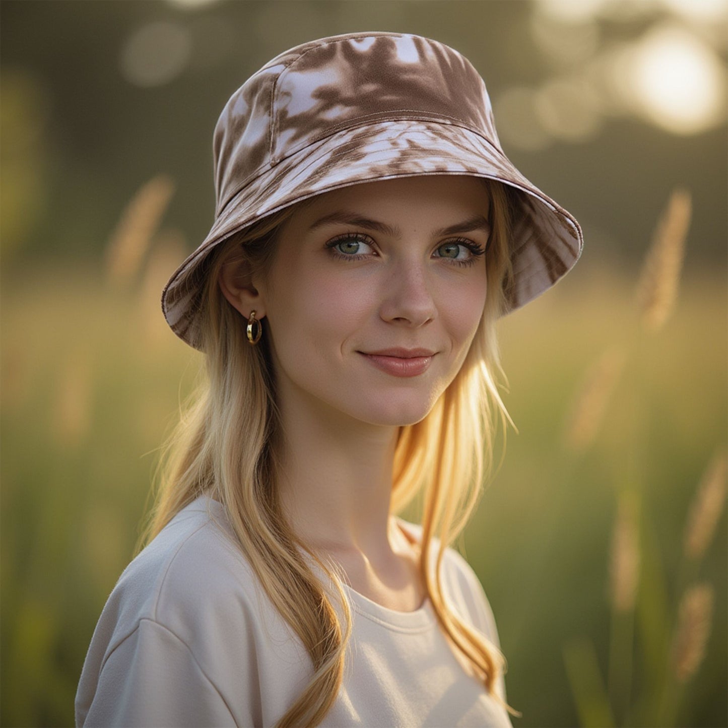 Summer Fisherman Hat Outdoor Travel Tie Dye Bucket Hat with Wide Brim Casual Sun Protection