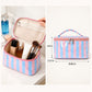 Striped Makeup Bag Travel Cosmetic Organizer Case