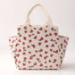 Insulated Lunch Bag with 12L Capacity Heart Print Reusable Thermal Food Tote with Zipper Closure