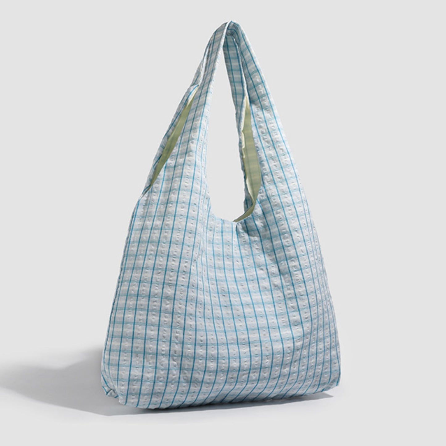 Plaid Hobo Tote Bag with Soft Slouchy Shape and Shoulder Handle
