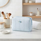 Knit Makeup Bag Large Capacity Cosmetic Pouch Travel Toiletry Organizer