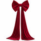 Christmas Velvet Bow Tree Topper with Faux Fur Trim Holiday Decoration