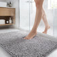 Chenille Bath Mat with Plush Noodle Texture and Non Slip Backing