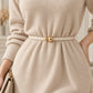 Genuine Leather Skinny Dress Belt with Double Ball Clasp 39.4in