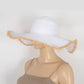 Wide Brim Straw Floppy Hat with Frayed Edges Lightweight Sun Protection for Beach Vacation Outdoor Travel Style