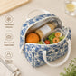 Printed Insulated Lunch Tote Bag with Double Handles and Zip Closure