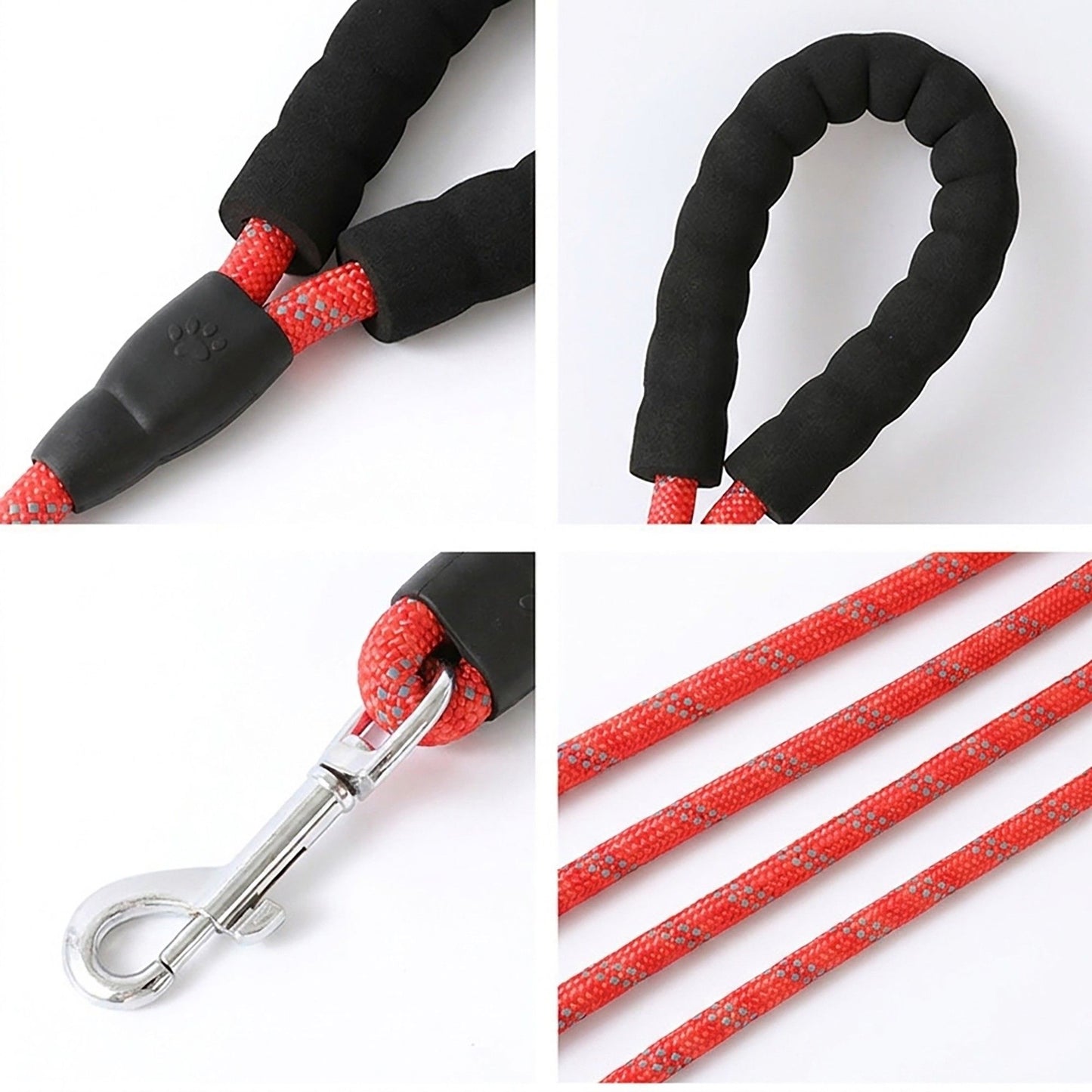 Pet Dog Leash Adjustable Nylon Rope with Comfortable Handle and Metal Clip for Small Medium Dogs