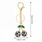 2 Pack Sports Ball Cherry Keychains with Gold Tone Clip and Leaf Charm