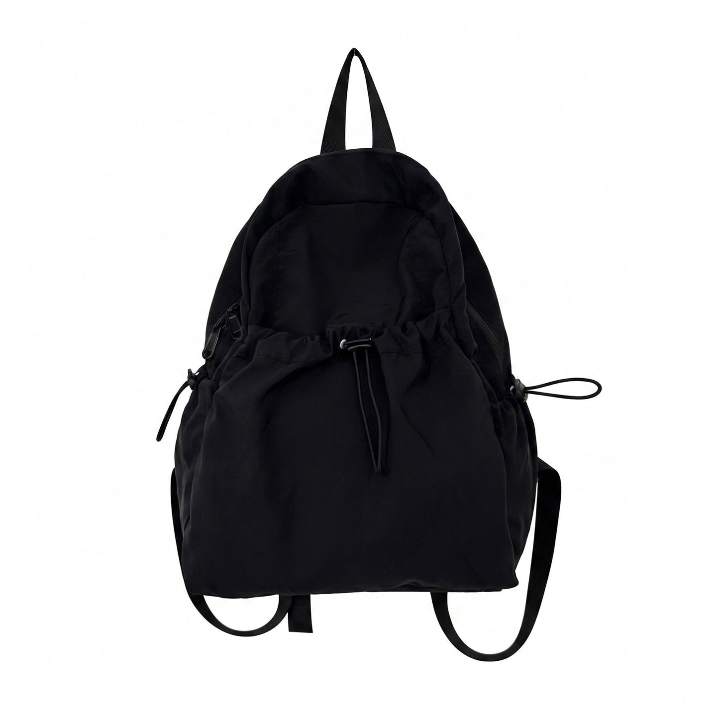 Lightweight Drawstring Backpack with Front Pocket Side Pockets and Adjustable Shoulder Straps