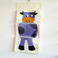 Hanging Canvas Storage Organizer with Cartoon Crocodile Design and Three Pockets 25.5x11.8 in