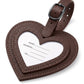 2 Pack Heart Shaped Luggage Tags with Buckle Straps