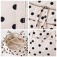 Polka Dot Nylon Barrel Shoulder Bag with Double Handles Zip Closure and Interior Pockets