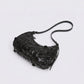 Sequin Crescent Shoulder Bag with Disc Paillette Details and Slim Strap