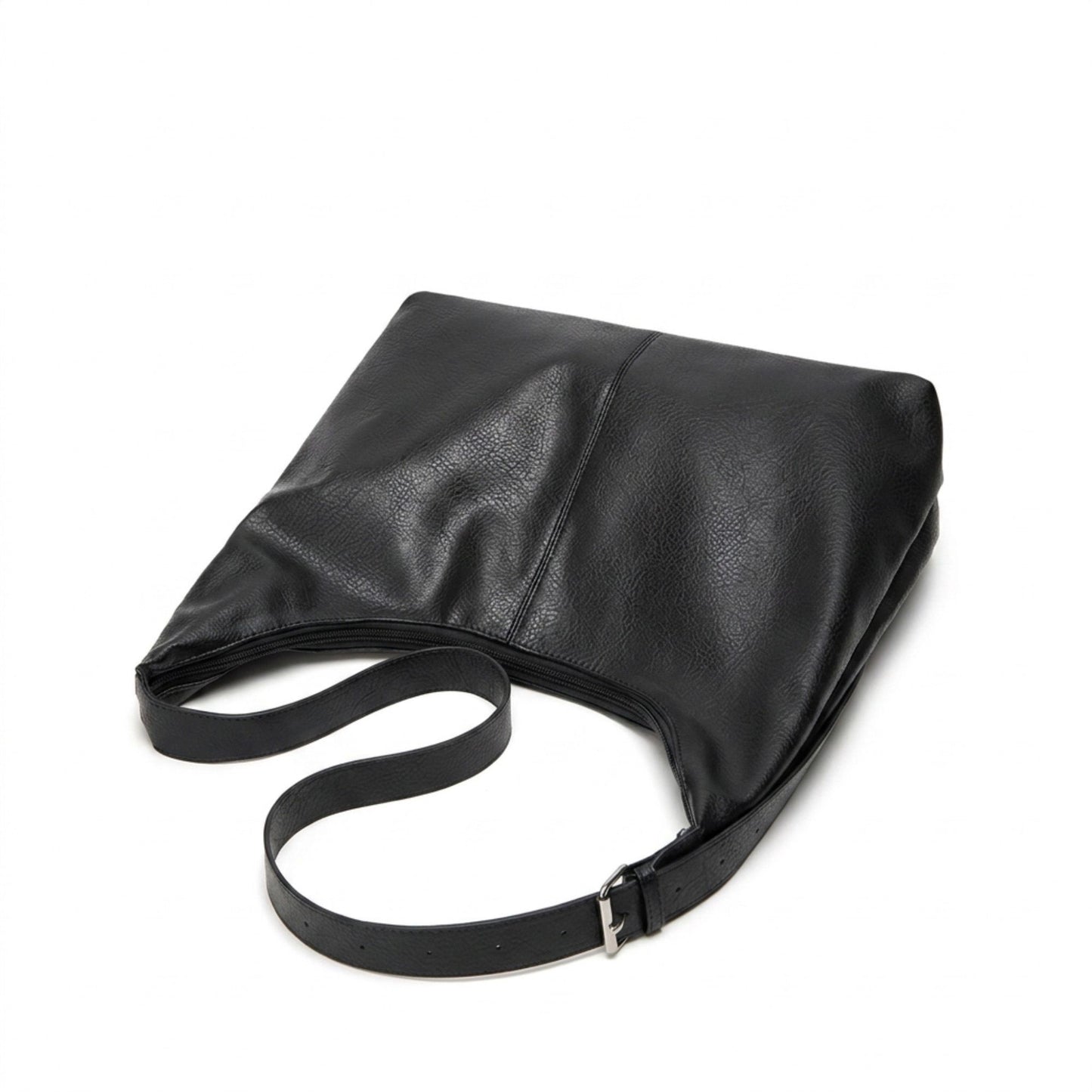Faux Leather Hobo Shoulder Bag with Adjustable Strap and Roomy Pockets
