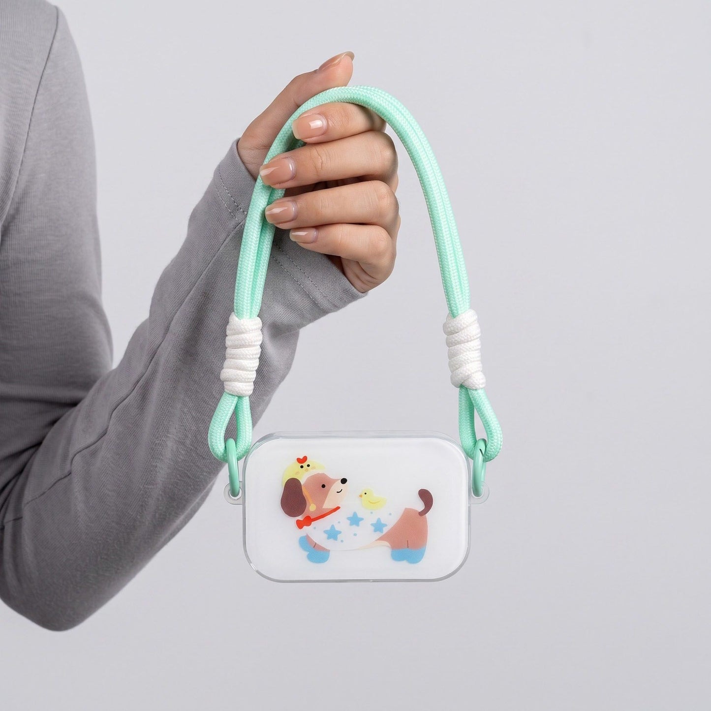 Dachshund Graphic Clear Phone Case Design with Cord Strap Compatible with all iPhone 14 and later models