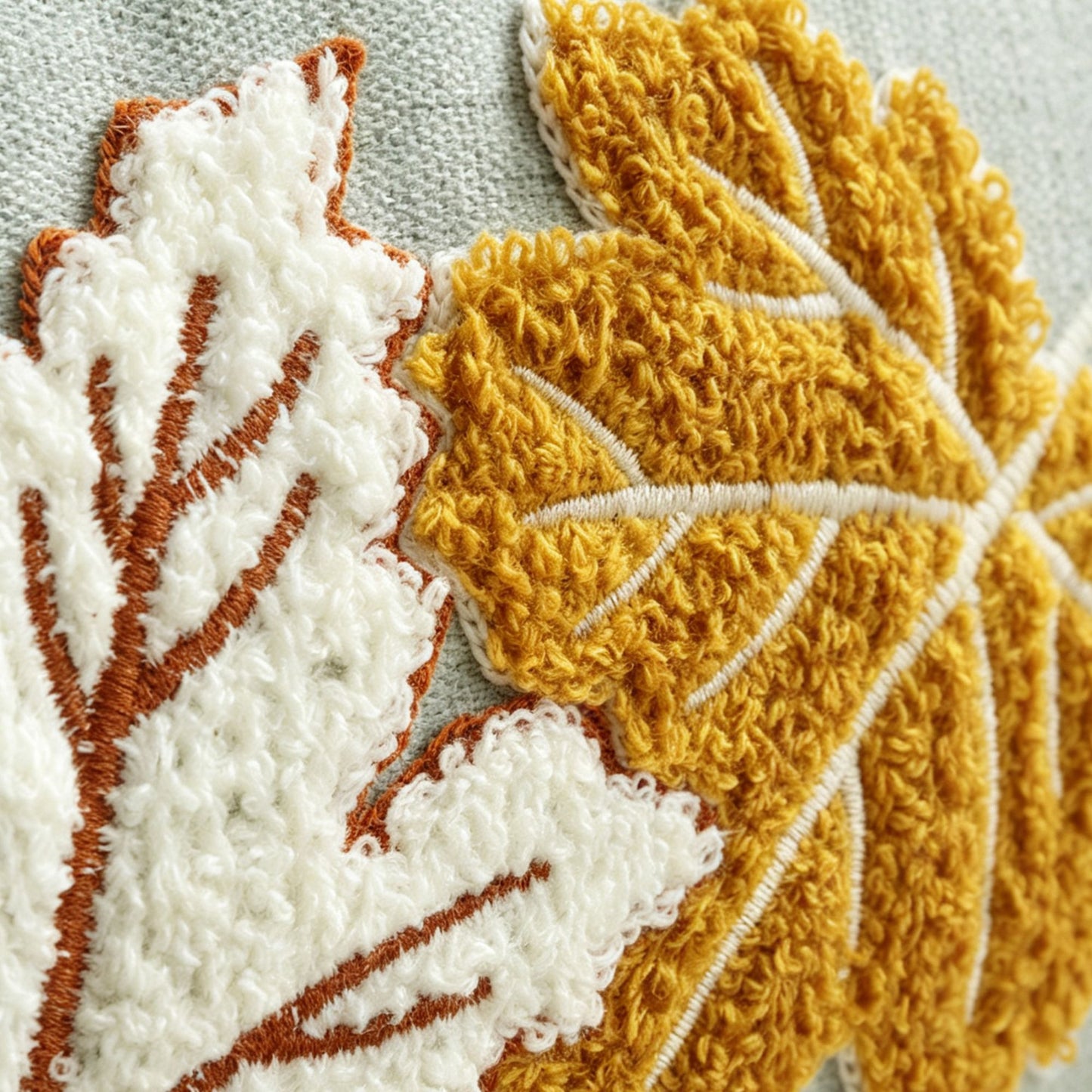 Fall Maple Leaf Textured Lumbar Throw Pillow Cover Autumn Sofa Bed Decor