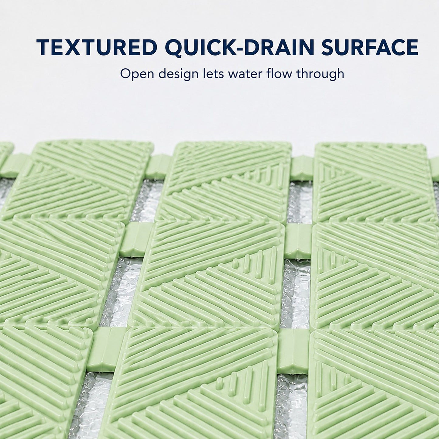 Slatted Nonslip Shower Mat Quick Drain Bath Mat 15.7 x 27.6 Inches