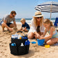 Collapsible Utility Basket with Aluminum Handle and Exterior Pockets
