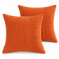 2 Pack Soft Corduroy Throw Pillow Covers 18 x 18 Inch and 12 x 20 Inch