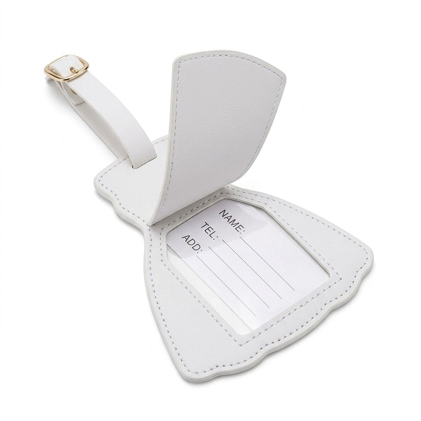 2 Pack Dress Shaped Luggage Tags with Buckle Straps