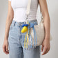 Braided Cord Bag Charm with Bow and Heart Clip