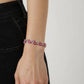 Women's Crystal Flower Bracelet with Rhinestone Accents and Linked Floral Design