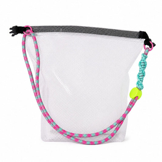 Mesh Wet Dry Crossbody Beach Bag with Adjustable Strap
