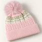 Fair Isle Pom Pom Knit Beanie Winter Cuffed Hat