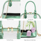 Clear PVC Mini Satchel Bag with Chain Strap and Floral Pearl Charm