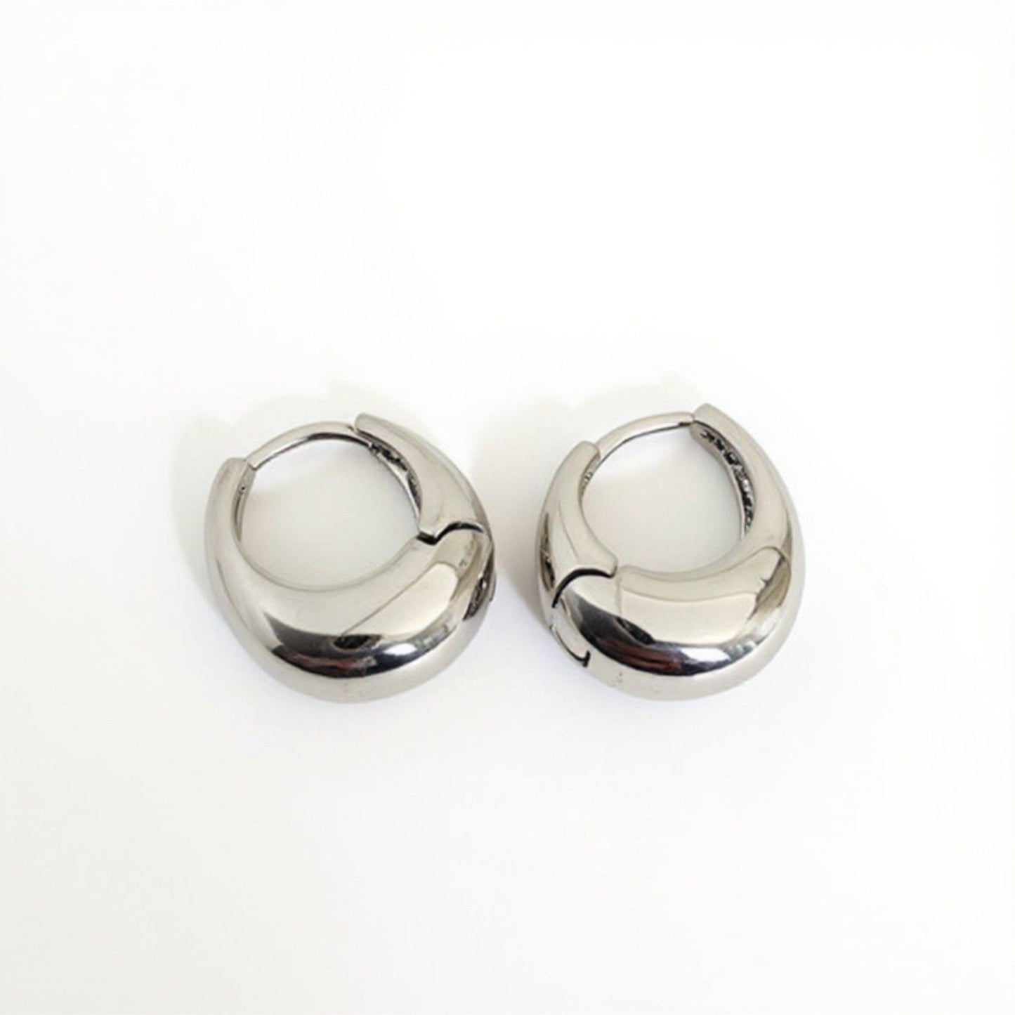 Women's Thick Hoop Earrings with Rounded Modern Design
