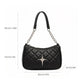 Quilted Shoulder Bag with Chain Strap and Star Accent