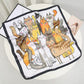 Square Cat Print Silk Feel Satin Scarf Cute Animal Neck Wrap 27.5 Inch