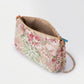 Floral Embroidered Sequin Shoulder Bag with Chain Strap Curved Silhouette