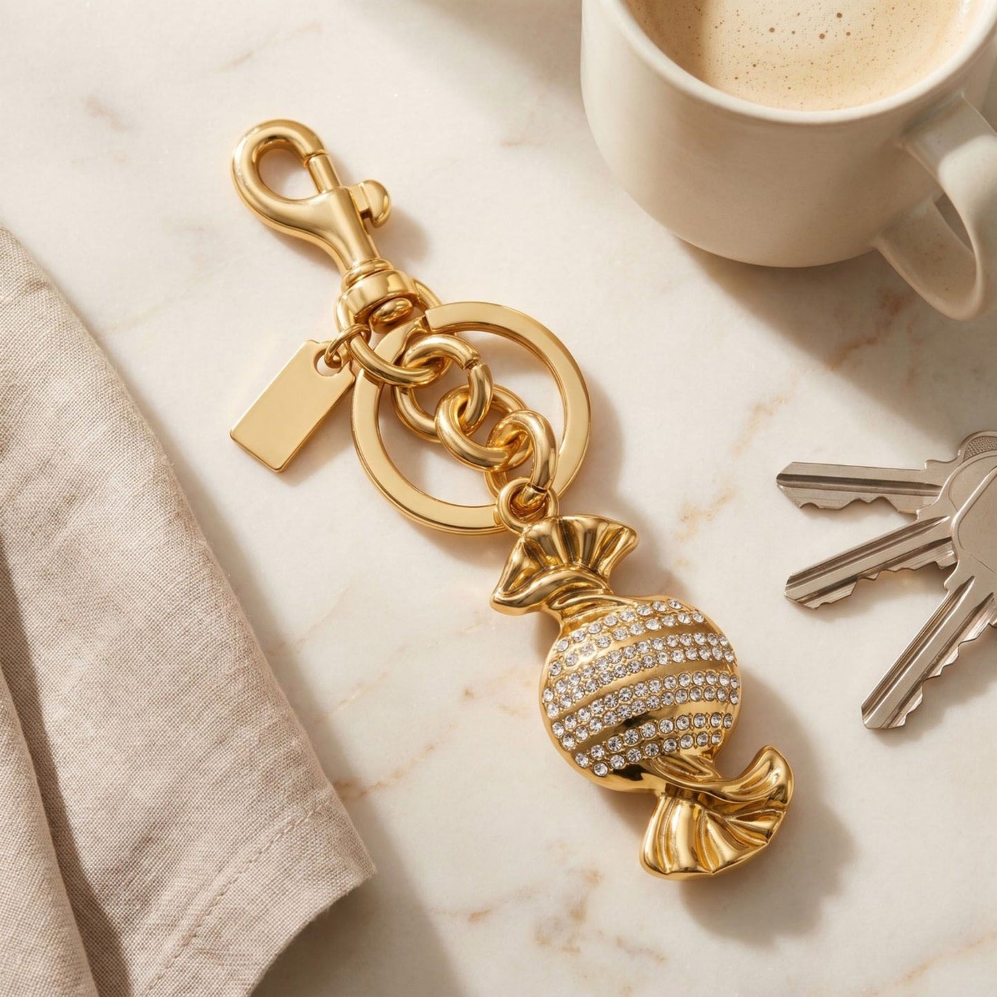 Rhinestone Candy Keychain and Bag Charm