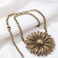 Vintage Sunflower Metal Waist Chain Adjustable Retro Body Belt Floral Inspired Waist Jewelry 47.2in