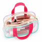 Clear PVC Travel Toiletry Bag with Zip Closure and Carry Handles