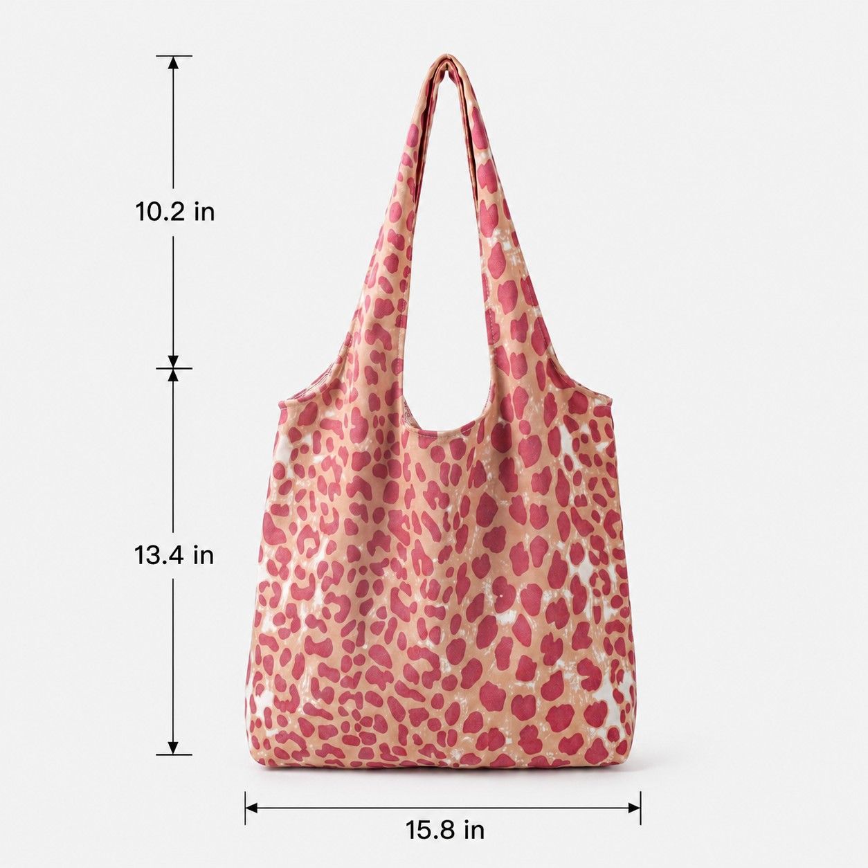 Leopard Print Slouchy Shoulder Tote Bag Soft Lightweight Large Capacity Everyday Carryall