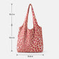 Leopard Print Slouchy Shoulder Tote Bag Soft Lightweight Large Capacity Everyday Carryall