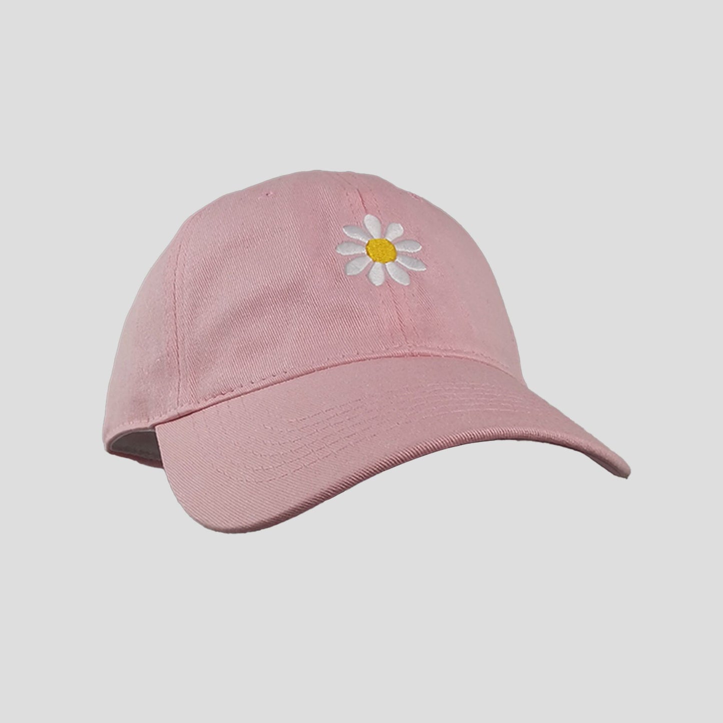 Women's Baseball Cap Stylish Solid Color with Daisy Embroidery
