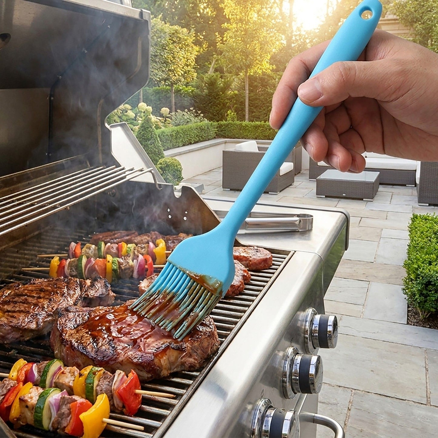 3-Piece Silicone Basting Brush Set, Flexible and Durable Kitchen Tools for Cooking and Baking