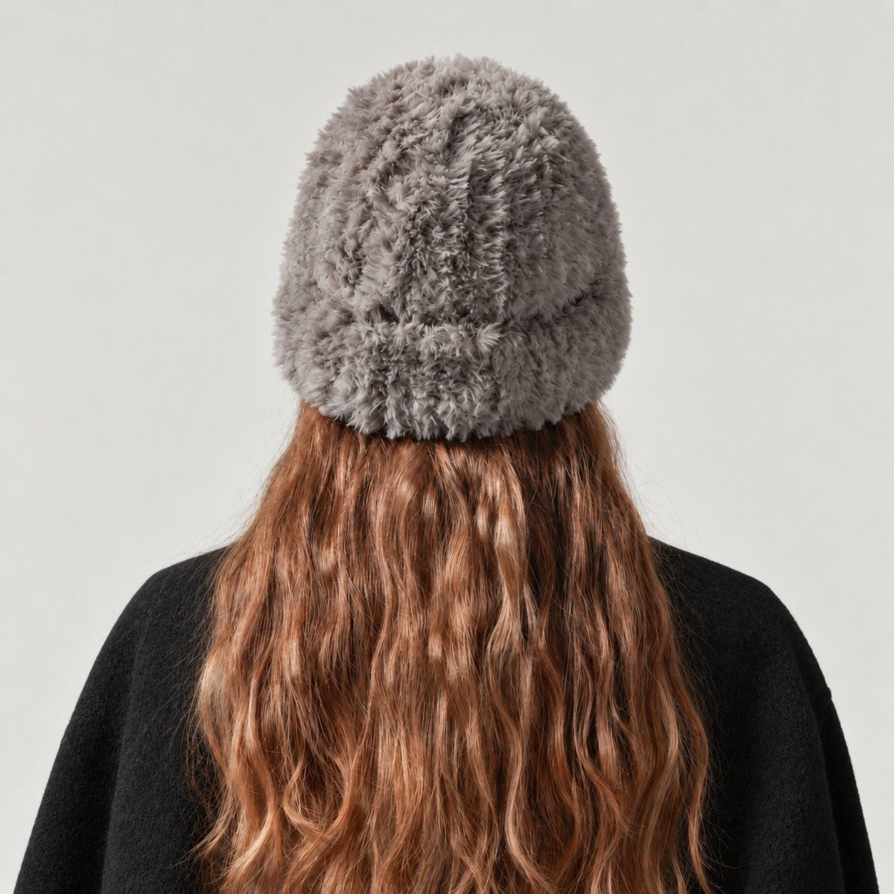 Fuzzy Knit Beanie Hat Soft Plush Cuffed Winter Cold Weather Cap