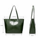 Large Faux Leather Tote Bag with Zip Closure and Interior Pockets