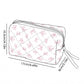 Womens Quilted Bow Print Makeup Bag Cosmetic Organizer Pouch