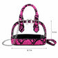 Clear PVC Mini Crossbody Satchel Bag with Print Trim and Chain Strap